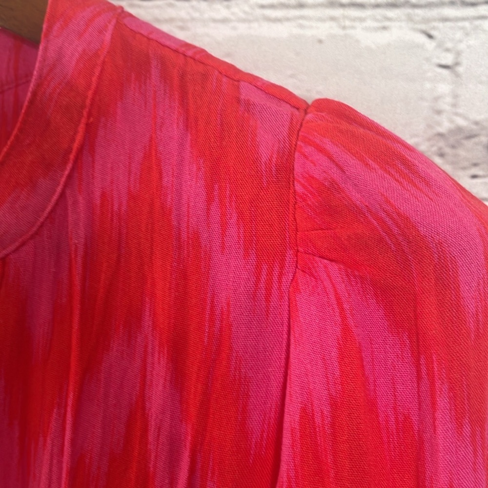 Tuckernuck Pomander Place Red & Pink Long Sleeve Tiered Dress Size Small - Picture 12 of 14